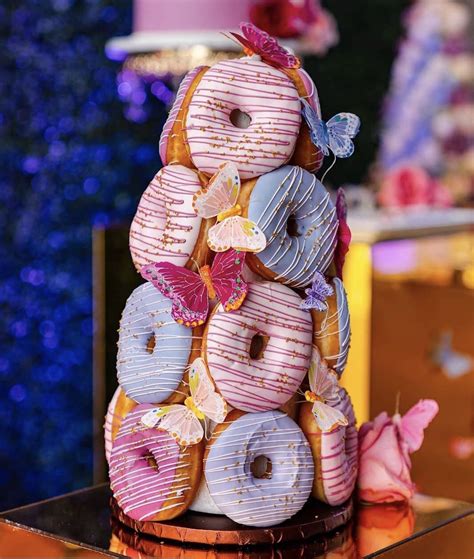 Butterfly Garden Donut Tower Donut Tower 1st Birthday Party For