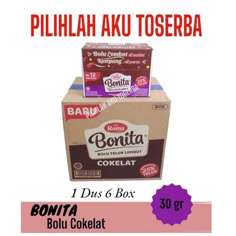 Jual Roma Bonita Bolu Lembut Rasa Cokelat Harga Dus Isi Box