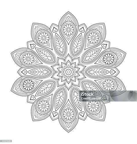 Mandala Illustration For Adult Coloring Stock Illustration Download