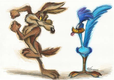 Wile E Coyote The Road Runner Original Drawing By Joan Catawiki