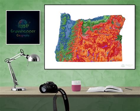 Elevation Map of Oregon high Resolution Digital Print Map - Etsy