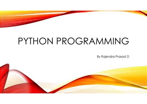 Python Programming Python Programming By Rajendra Prasad G