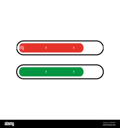 Progress Loading Red Green Download Process Progress Bar Vector