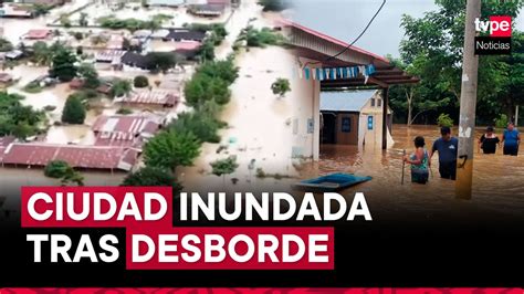 Madre de Dios desborde de río inunda ciudad de Iñapari en frontera