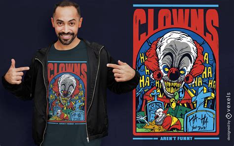 Horror Clown T Shirt Design Vector Download