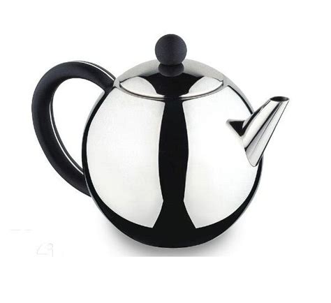 Caf Ole Rondo Stainless Steel Tea Pot Easy Pour Teapot With Infuser