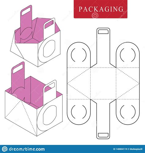 O Plantilla De Empaquetado Del Bolso Para Llevar Ilustraci N Del Vector