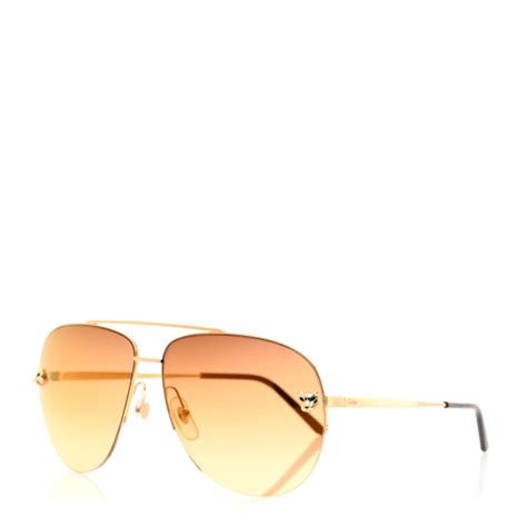 Cartier Santos De Cartier Aviator Sunglasses Ct0065s Gold 1398230 Fashionphile