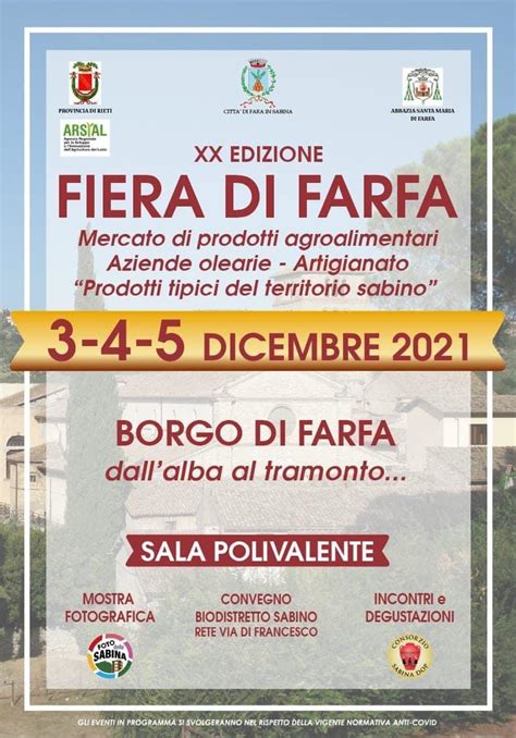 Al Via Domani La Storica Fiera Di Farfa Con Le Eccellenze