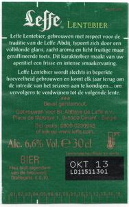 Drink Label Leffe Lentebier 30cl Brouwerij Hoegaarden InBev