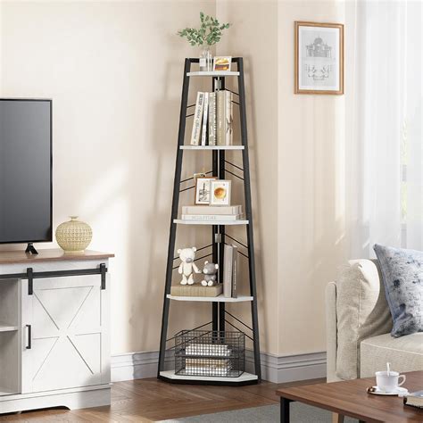 Yitahome Corner Shelf Tier Industrial Corner Bookshelf Modern