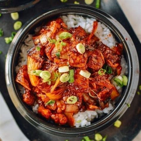 10-Minute Korean Crispy Pork Belly Kimchi Bowls - The Woks of Life