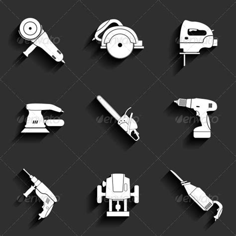 Electric Tool Flat Icons Set Flat Icons Set Icon Set Flat Icon