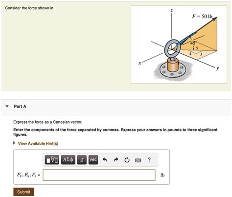 Solved Consider The Force Shown In Z F Lb Part A Express