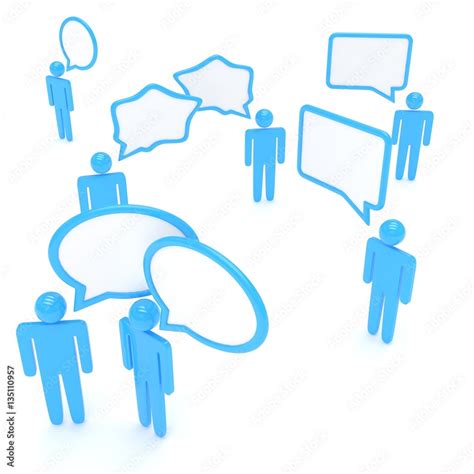 people  talk bubbles isolated   white background  rendering