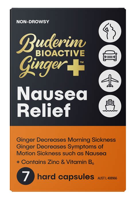 Buderim Bioactive Ginger Nausea Relief Capsules 7 Pack Buderim Ginger