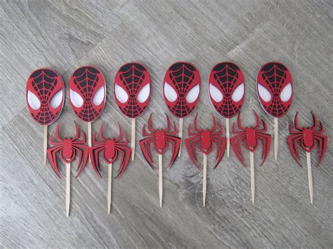 Spiderverse Miles Morales Cupcake Toppers Into The Spiderverse