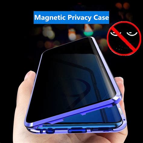 Buy Metal Magnetic Privacy Anti Peeping Tempered Glass Phone Case For Samsung S20 Iphone 12 11