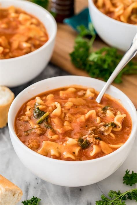 A Hearty Easy Lasagna Soup Recipe Its Like Eating Your Favorite