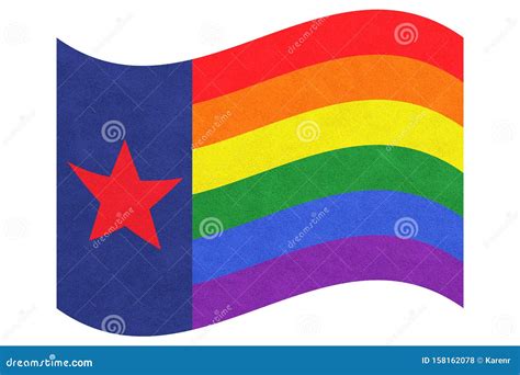 Texas Pride Striped Rainbow Color Waved Flag Stock Illustration Illustration Of Wave Flag