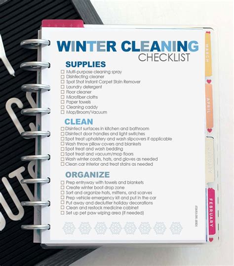 FREE Printable Winter House Cleaning Checklist