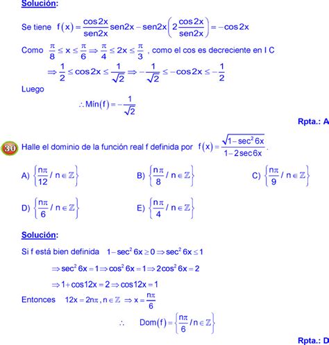 Funciones Trigonométricas Directas Ejercicios Resueltos