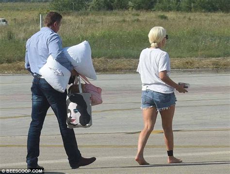 Lady Gaga Wears A Bra And Daisy Dukes After Long Day Of Travelling Daily Mail Online