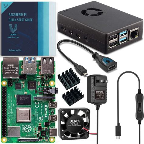 Vilros Raspberry Pi 4 Kit básico de iniciación con carcasa de aleación