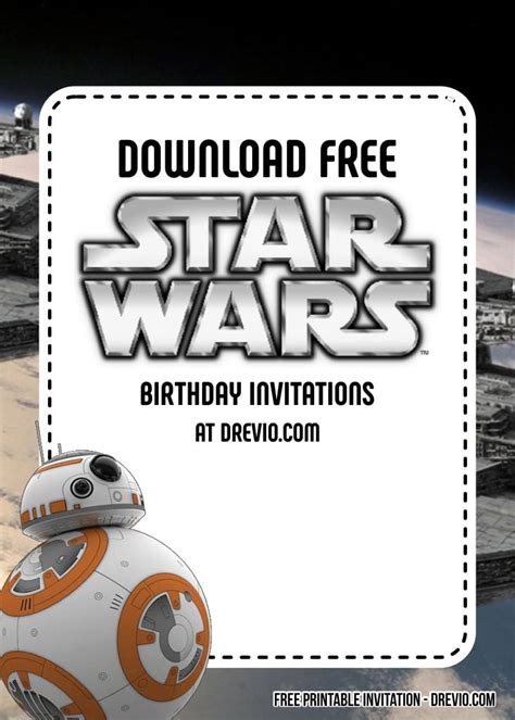 FREE Star Wars Birthday Invitation Templates