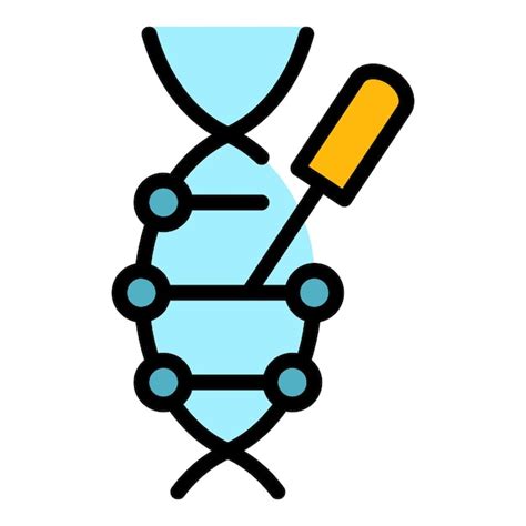 Dna Spritzensymbol Umriss Des Dna Spritzenvektorsymbols In Farbe