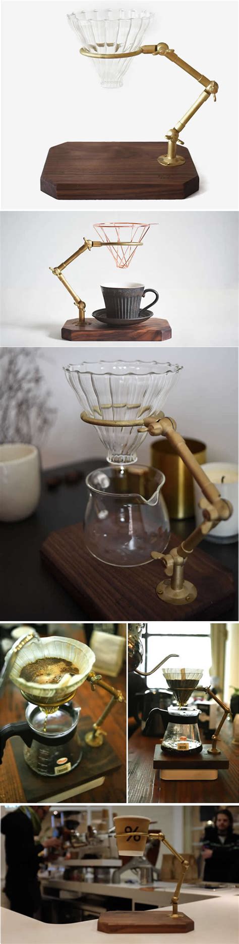 Brass Pour Over Drip Coffee Maker Dripper Stand With Glass Dripper Drip Coffee Stand Coffee