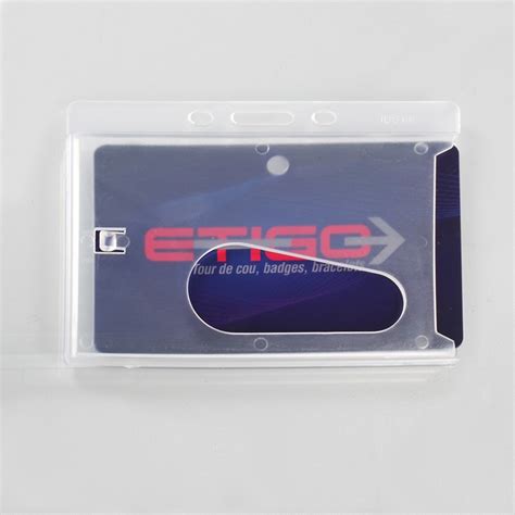 Porte badge rigide à glissière plastique transparent Etigo