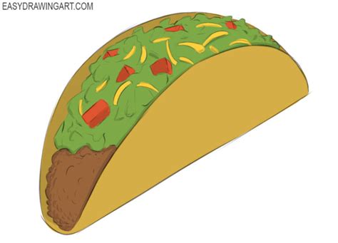 How To Draw A Taco Easy Drawing Art