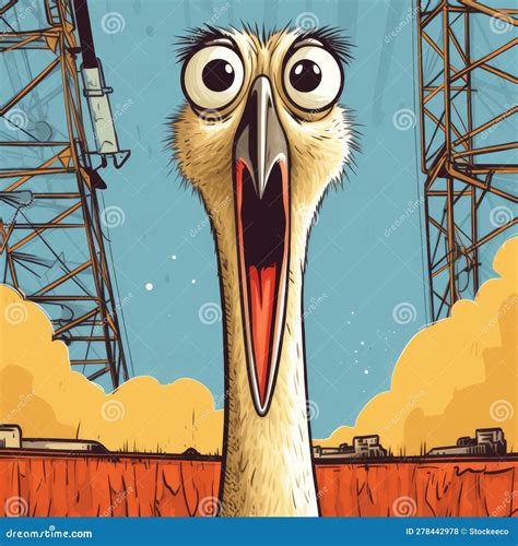 Cartoon Crane In Shock Stock Illustration Illustration Of Sense