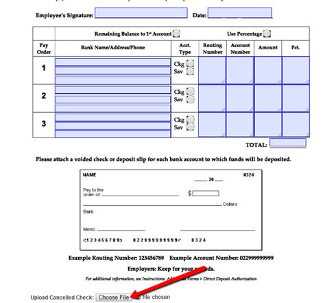 Request a Voided Check in a Direct Deposit Form (ApplicantStack)