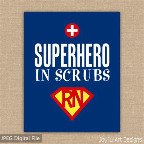 Superhero In Scrubs Nurse Printable Sign Sign For Nurses Etsy