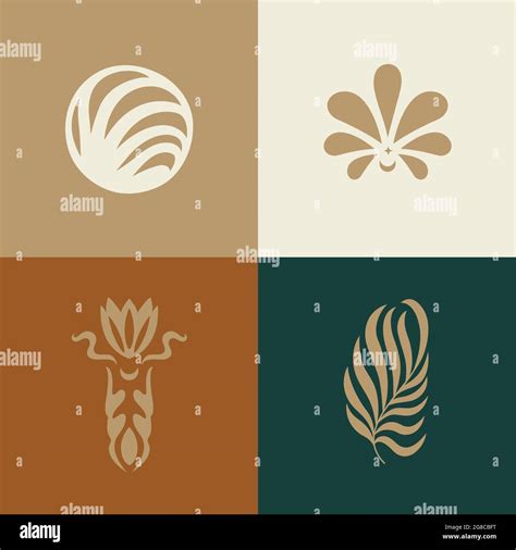 Vector Design Linear Template Logos Or Emblems Mystery Boho Style