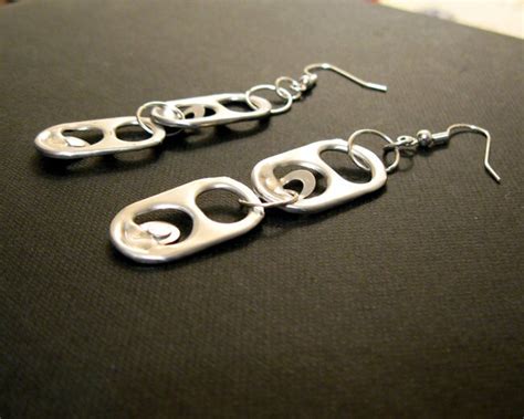 Recycled Soda Pop Can Tab Beer Tab Earrings Double Tabs Etsy