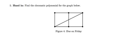 Solved Find the chromatic polynomial for the graph below. | Chegg.com