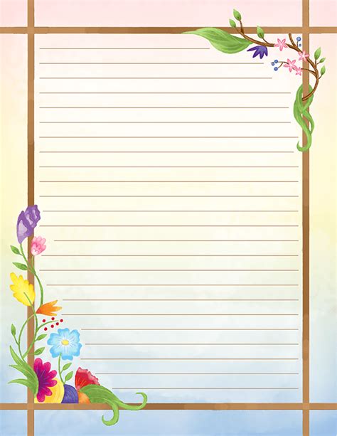 Watercolor Floral Stationery Templates Templatesz