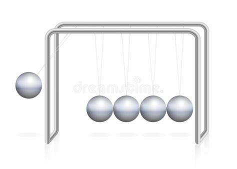 Newtons Cradle Motion Momentum Energy Metal Balls Physics Stock Vector