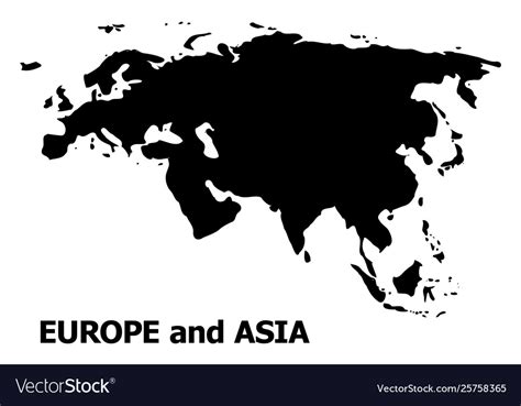 Flat Map Europe And Asia With Caption Royalty Free Vector