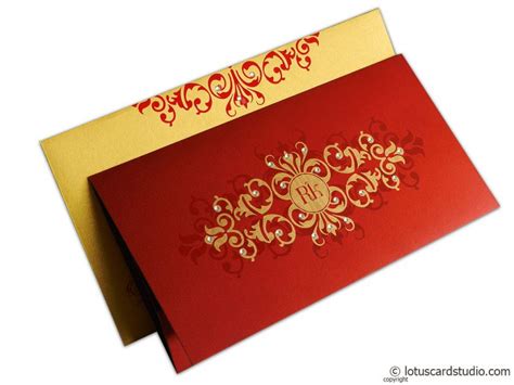 Golden Floral Wedding Invitation Lotus Card Studio