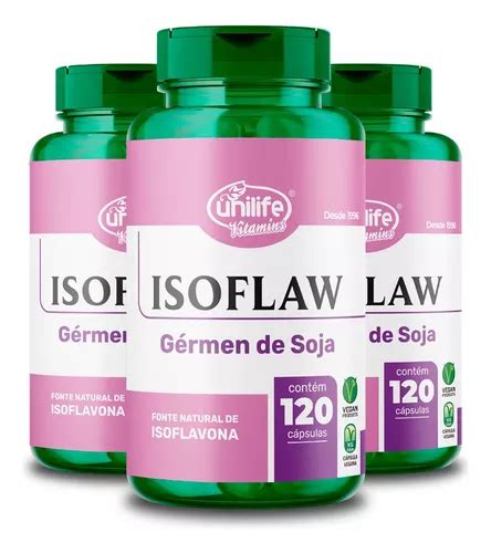 Kit 3 Isoflavona Germen De Soja Isoflaw Unilife 120 Cáps Parcelamento