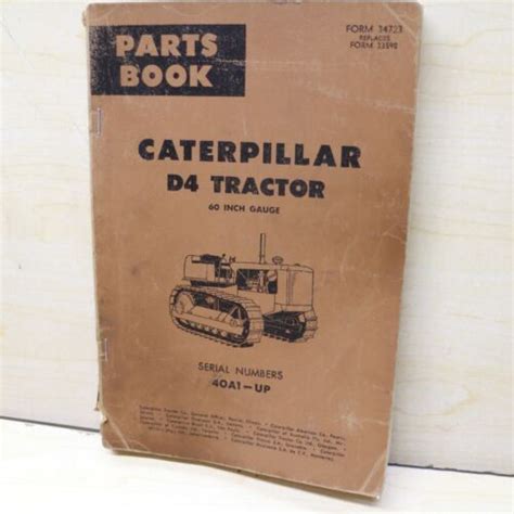 Cat Caterpillar D4 Tractor Dozer Crawler Parts Manual Book 40a Series Catalog Ebay