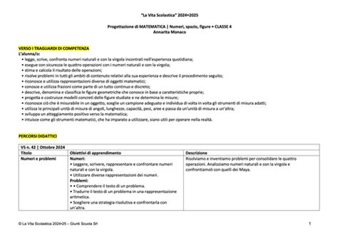 Progettazione Di Matematica Classe Pdf Giunti Scuola