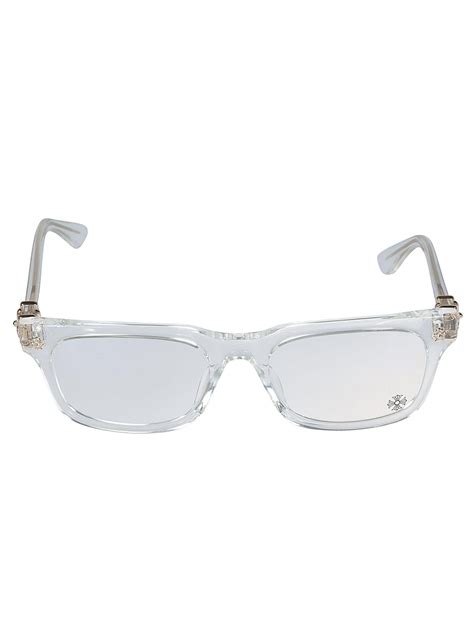 Chrome Hearts Logo Rectangle Transparent Glasses In White Lyst Uk