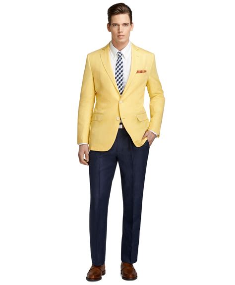 Brooks Brothers Fitzgerald Fit Cotton And Linen Sport Coat In Yellow