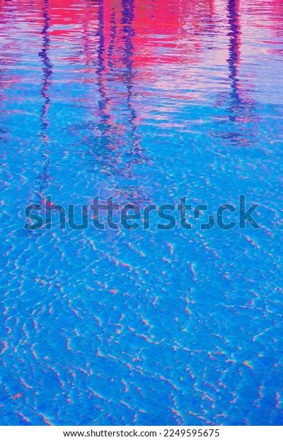 Minimalist Wallpaper Blue Pink Vaporwave Swimming Stock Photo