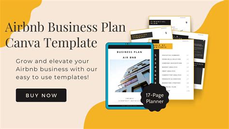 Airbnb Business Plan Canva Template Small Business Planner Start Up